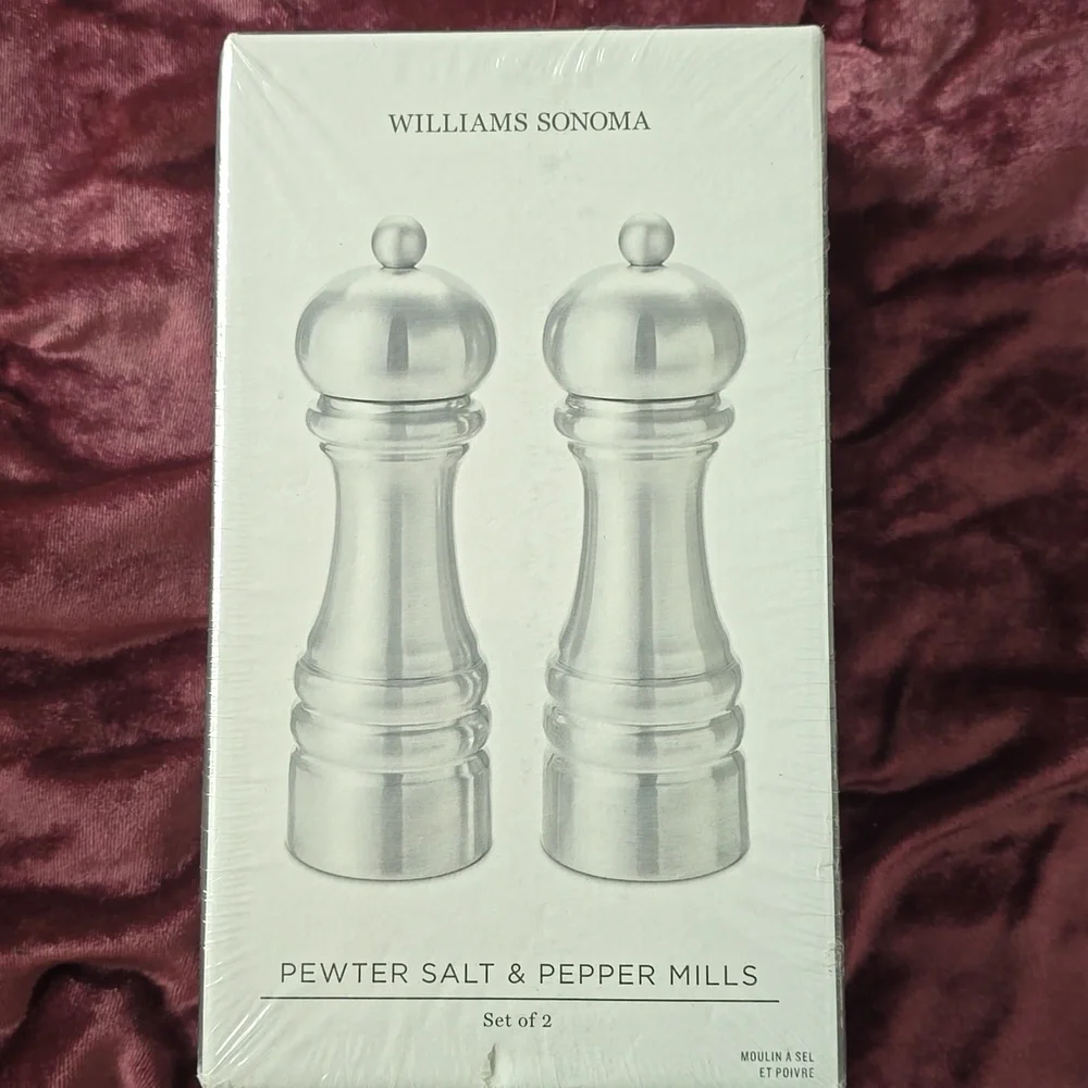 Williams Sonoma Gold & Silver Salt & Pepper Shakers, Brass & Silver, $249.95US